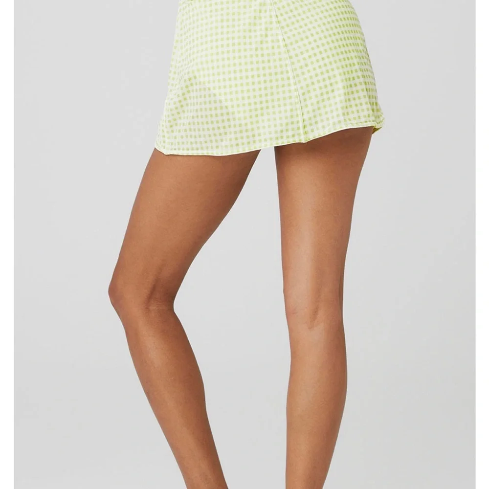 ALO Yoga Lime Checkered Skirt